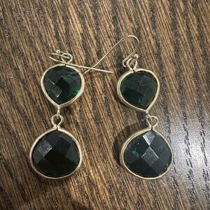 Chic Emerald Green Dangle Earrings